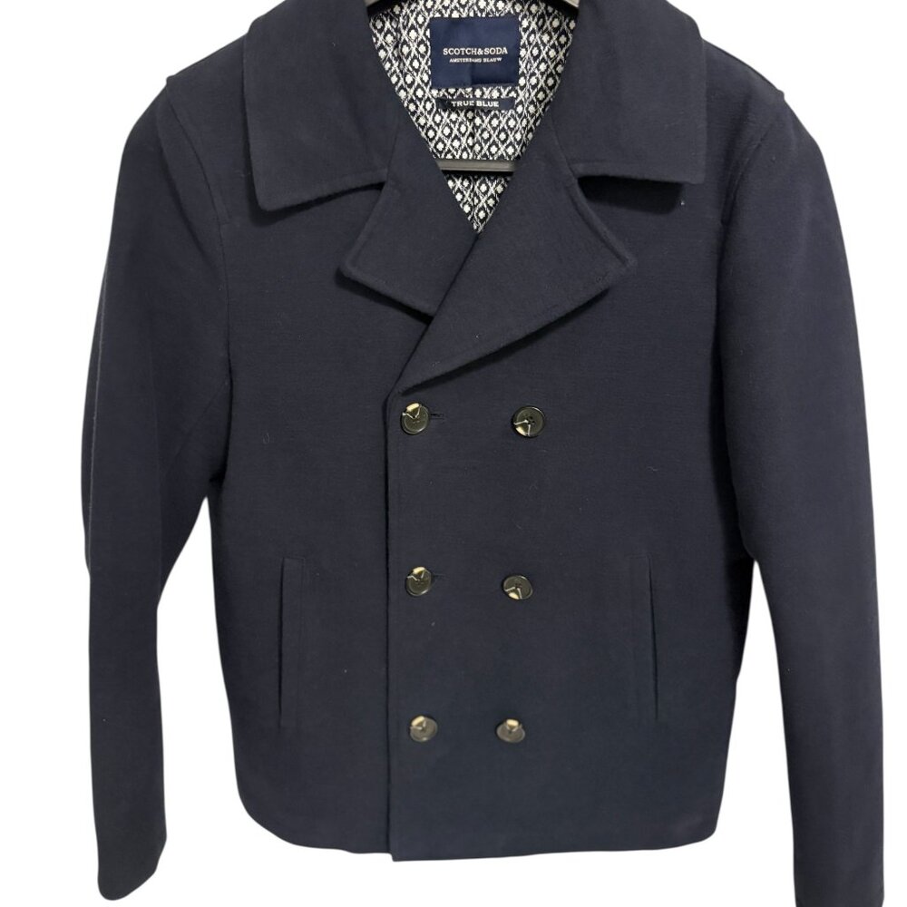 Scotch & Soda Women’s Amsterdam Couture Wool 6 Button Jacket Medium Navy Blue
